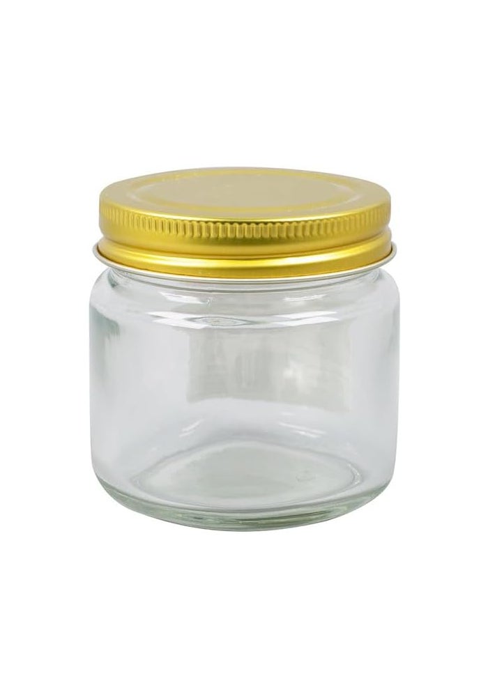Daiso Metal Screw Cap Jar, Gold - 130ml